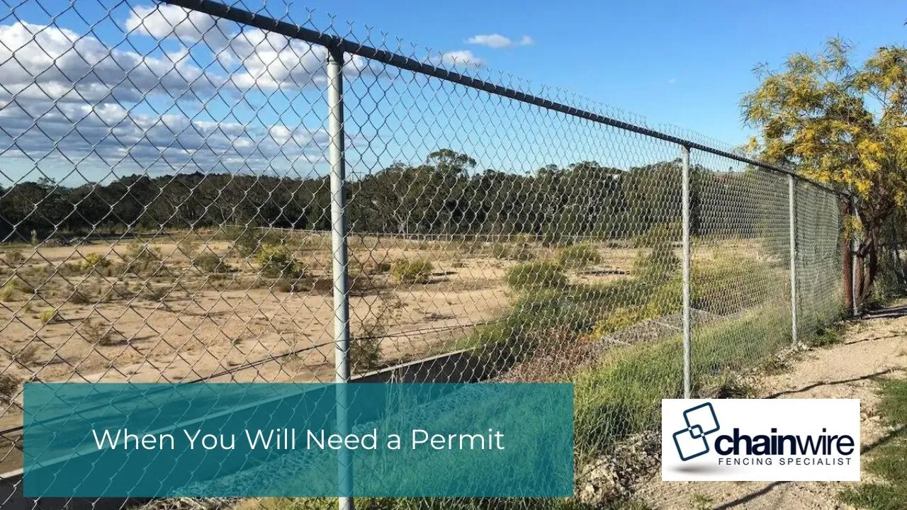 A chainwire fence being installed at a Newcastle property